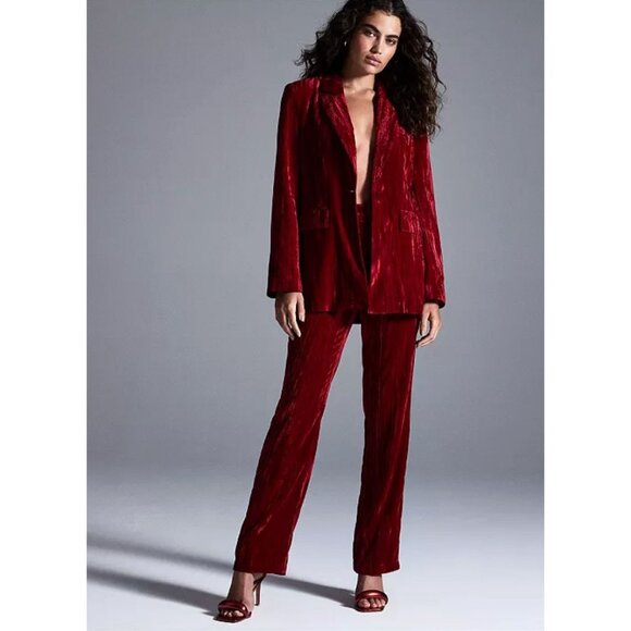 Steve Madden Imaan Crushed Velvet Boyfriend Blazer SMALL - Picture 10 of 10